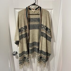 Mystree Anthropology women’s one size cardigan shawl sweater, boho, good cond.